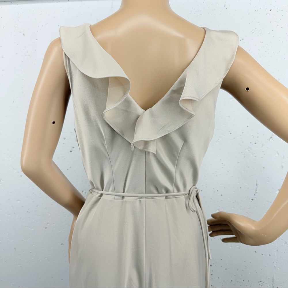 BHLDN Sachin & Babi Size 4 Tansy Satin Oyster Ruffle Lined Maxi Wrap Dress - Picture 7 of 16